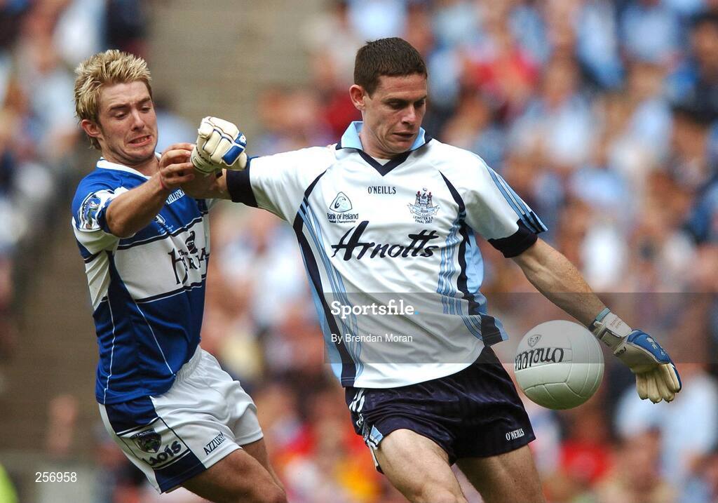 15 July 2007; Stephen Cluxton, Dublin, in action against Michael Tierney, Laois. Bank of Ireland Leinster Senior Football Championship Final, Dublin v Laois, Croke Park, Dublin. Picture credit: Brendan Moran / SPORTSFILE