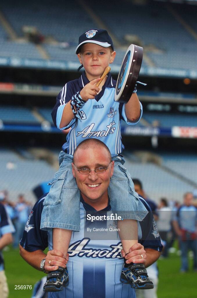 15 July 2007; Lee McEntee, from Blanchardstown, with his dad John celebrate Dublin's victory. Bank of Ireland Leinster Senior Football Championship Final, Dublin v Laois, Croke Park, Dublin. Picture credit: Caroline Quinn / SPORTSFILE