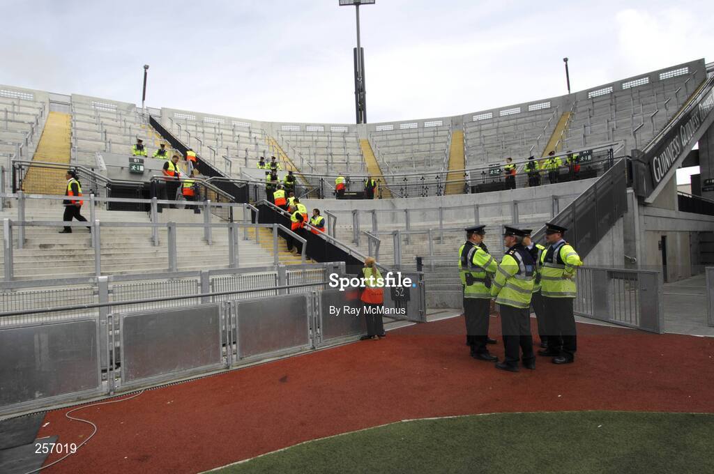 15 July 2007; A general view of Croke Park as Gardaí and security staff prepare for the game. Bank of Ireland Leinster Senior Football Championship Final, Dublin v Laois, Croke Park, Dublin. Picture credit: Ray McManus / SPORTSFILE