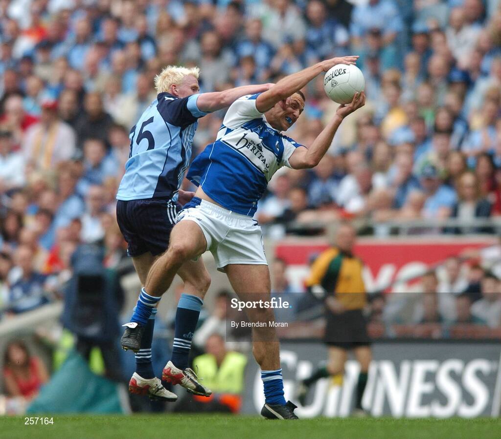 15 July 2007; Darren Rooney, Laois, in action against Mark Vaughan, Dublin. Bank of Ireland Leinster Senior Football Championship Final, Dublin v Laois, Croke Park, Dublin. Picture credit: Brendan Moran / SPORTSFILE