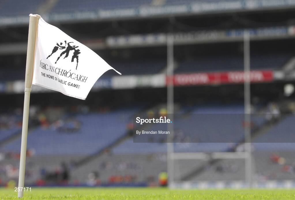 15 July 2007; A general view of one of the sideline flags at Croke Park. Bank of Ireland Leinster Senior Football Championship Final, Dublin v Laois, Croke Park, Dublin. Picture credit: Brendan Moran / SPORTSFILE