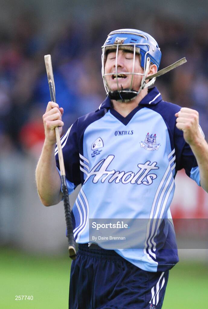 18 July 2007; Peadar Carton celebrates his late goal for Dublin. Erin U21 Leinster Hurling Championship final. Dublin v Offaly, Parnell Park, Dublin. Picture Credit; Daire Brennan / SPORTSFILE
