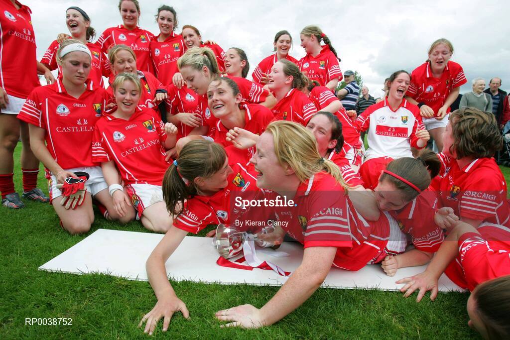 15 July 2007; Cork players celebrate victory over Dublin. TG4 Ladies All-Ireland Minor Football Final, Dublin v Cork, JJ Brackens GAA Club, Templemore, Co. Tipperary. Picture credit: Kieran Clancy / SPORTSFILE
