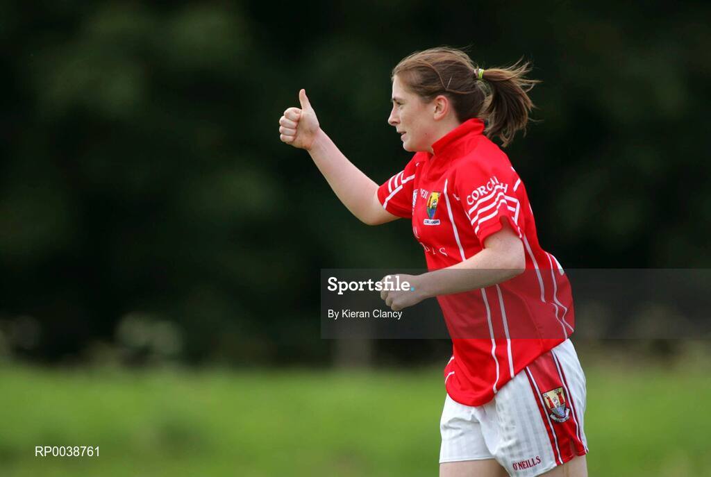 15 July 2007; Cork's four goal hero Rhona Buckley celebrates a goal against Dublin. TG4 Ladies All-Ireland Minor Football Final, Dublin v Cork, JJ Brackens GAA Club, Templemore, Co. Tipperary. Picture credit: Kieran Clancy / SPORTSFILE