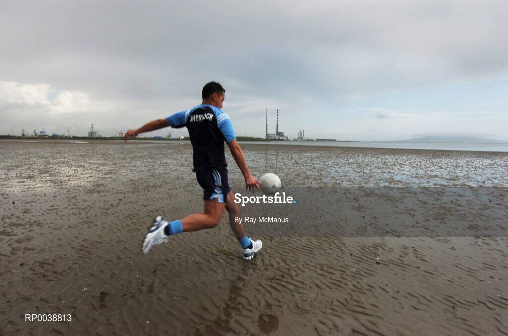 17 July 2007; Dublin footballer Jason Sherlock who was announced as an Ariel GAA Championship Bright Ambassador for 2007. This summer, Ariel is giving away free exclusive GAA towels with promotional packs. Martello Tower, Sandymount Strand, Dublin. Picture credit: Ray McManus / SPORTSFILE