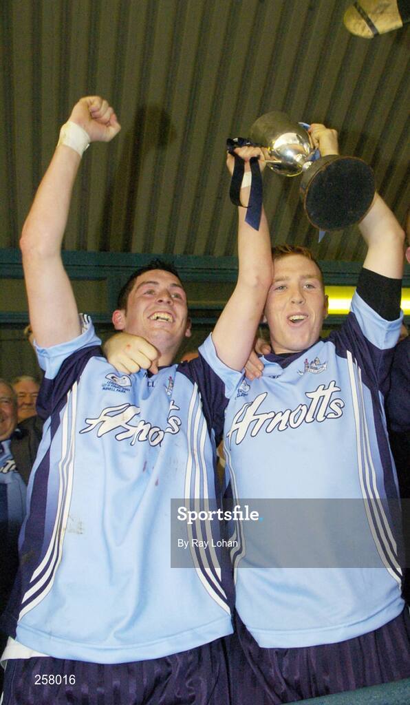 18 July 2007; Dublin's Alan McCrabbe, left and John McCaffrey and Webster celebrate with the cup. Erin U21 Leinster Hurling Championship final. Dublin v Offaly, Parnell Park, Dublin. Picture Credit; Ray Lohan / SPORTSFILE *** Local Caption ***