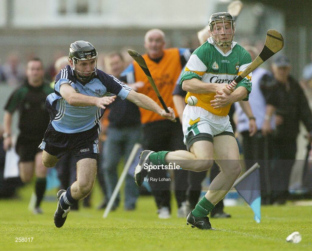 18 July 2007; Sean Ryan, Offaly, in action against Keith Dunne, Dublin. Erin U21 Leinster Hurling Championship final. Dublin v Offaly, Parnell Park, Dublin. Picture Credit; Ray Lohan / SPORTSFILE *** Local Caption ***