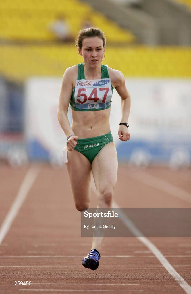 23 July 2007; Ireland's Niamh Whelan, from Co. Waterford, on her way to take second place in the girls 100m semi-final in a time of 12.11 and to qualify for the final, which takes place on Tuesday the 24th of July. European Youth Olympic Festival, Belgrade, Serbia. Picture credit: Tomás Greally / SPORTSFILE