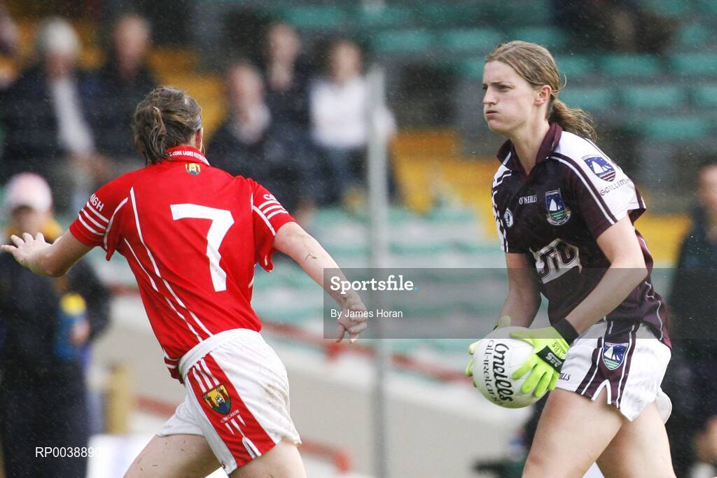 21 July 2007; Annette Clarke, Galway, in action against Briege Corkery, Cork. TG4 All-Ireland Ladies Football Championship Group 2, Cork v Galway, Gaelic Grounds, Co. Limerick. Picture credit: James Horan / SPORTSFILE