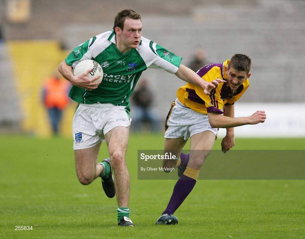 8 July 2007; James Sherry, Fermanagh, in action against Adrian Flynn, Wexford. Bank of Ireland All-Ireland Senior Football Championship Qualifier, Round 1, Fermanagh v Wexford, St Tighearnach's Park, Clones, Co. Monaghan. Picture credit: Oliver McVeigh / SPORTSFILE