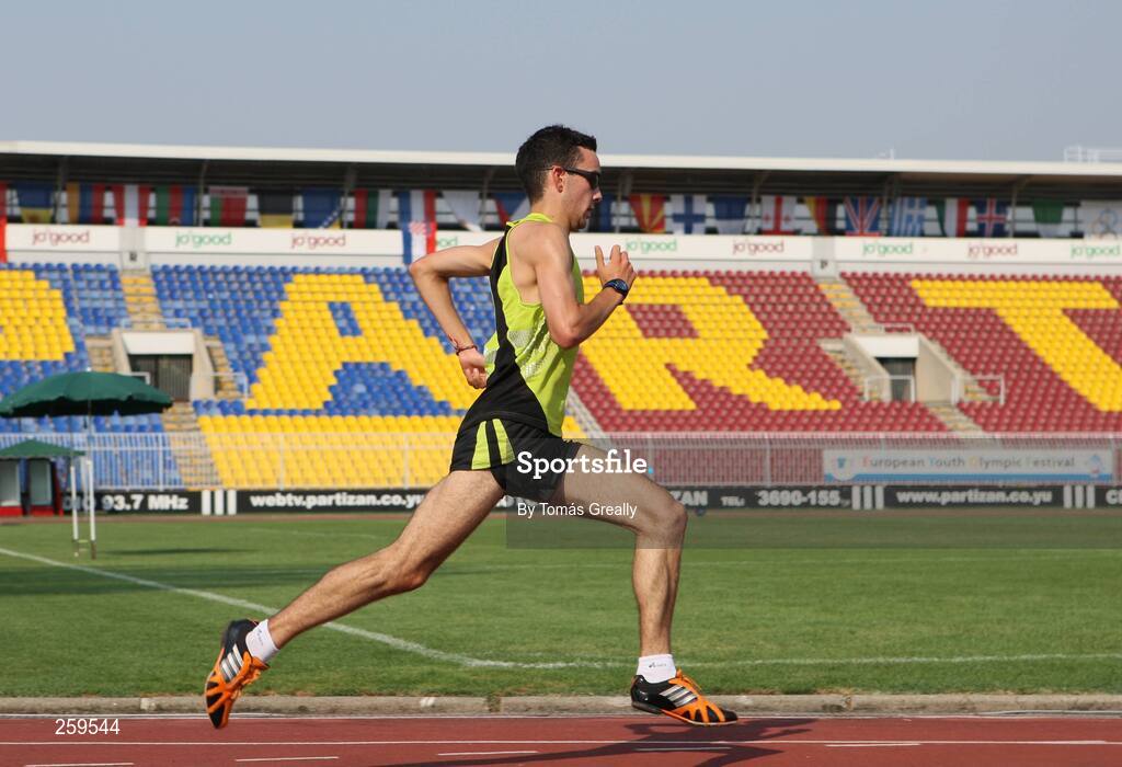 23 July 2007; Eoin McDonald, from Artane, Dublin, training at the Partizan Stadium, Belgrade, in preparation for the boys 800m heat on Thursday 25th of July where he will compete for Ireland. European Youth Olympic Festival, Belgrade, Serbia. Picture credit: Tomás Greally / SPORTSFILE