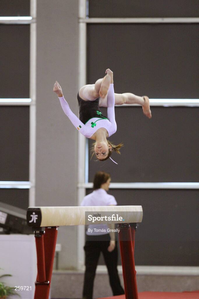 24 July 2007; Rebecca Wallace, from Carrickfergus, Co. Antrim, competing for Ireland during the gymnastic Beam event. European Youth Olympic Festival, Belgrade, Serbia. Picture credit: Tomás Greally / SPORTSFILE