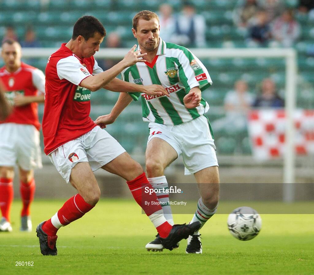 27 July 2007; Kieth Fahey, St. Patrick's Athletic, in action against Colin Healy, Cork City. eircom League of Ireland Premier Division, St. Patrick's Athletic v Cork City, Richmond Park, Dublin. Picture credit; Stephen McCarthy / SPORTSFILE