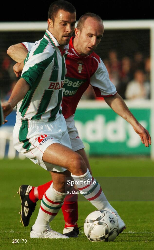 27 July 2007; Leon McSweeney, Cork City, in action against Alan Kirby, St. Patrick's Athletic. eircom League of Ireland Premier Division, St. Patrick's Athletic v Cork City, Richmond Park, Dublin. Picture credit; Matt Browne / SPORTSFILE