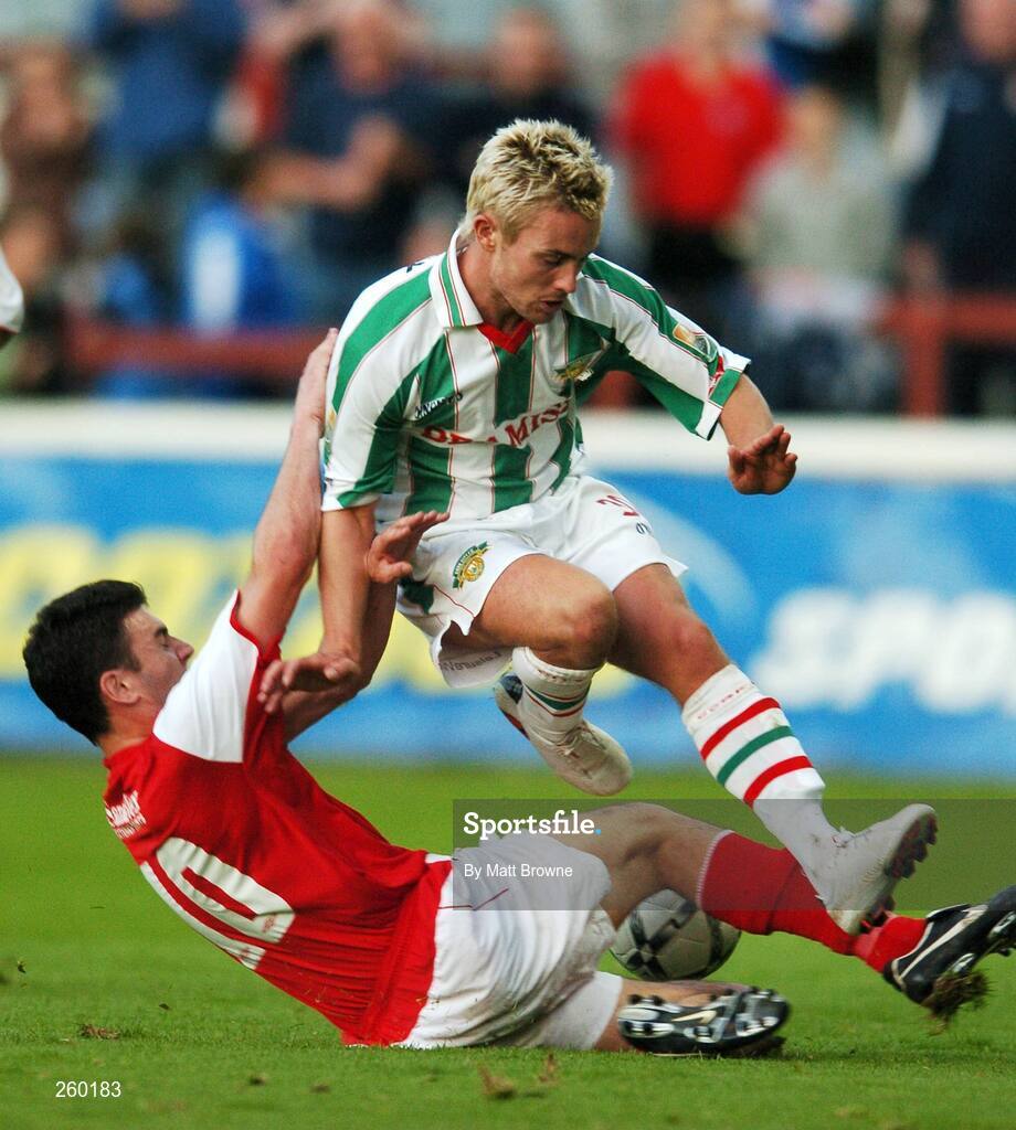 27 July 2007; Liam Kearney, Cork City, in action against Anthony Murphy, St. Patrick's Athletic. eircom League of Ireland Premier Division, St. Patrick's Athletic v Cork City, Richmond Park, Dublin. Picture credit; Matt Browne / SPORTSFILE