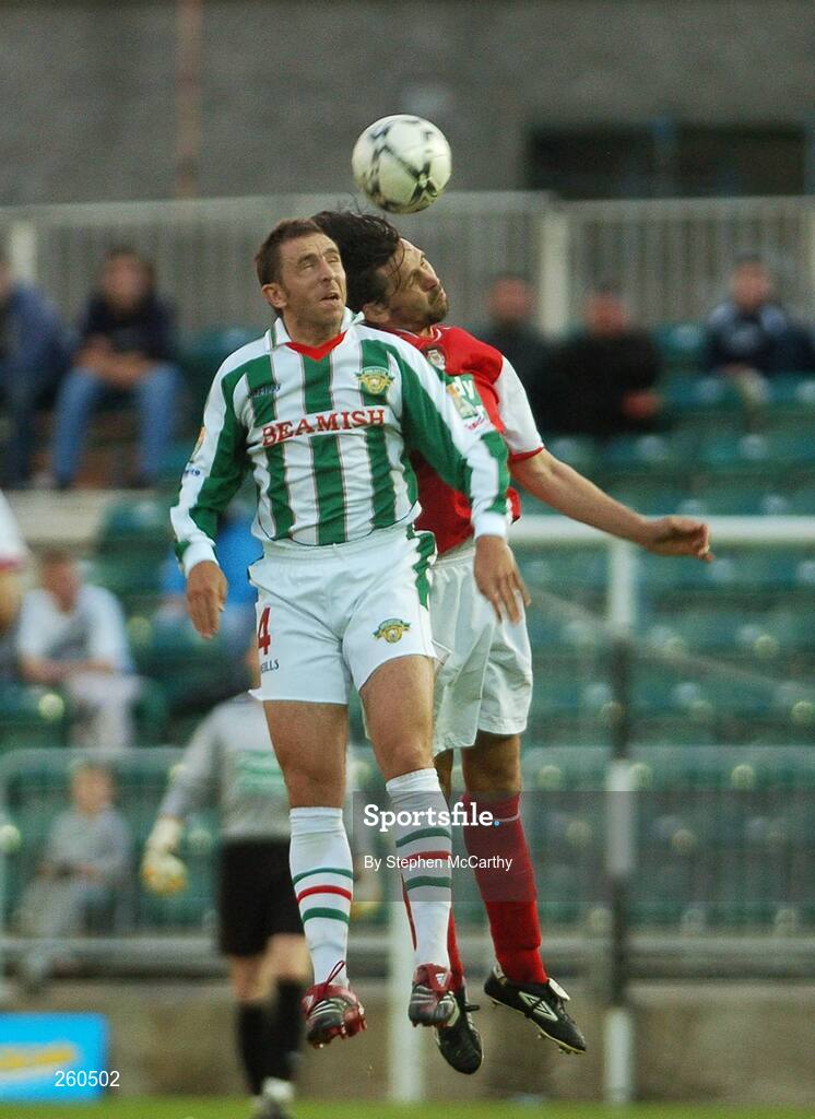 27 July 2007; Gareth Farrelly, Cork City, in action against Darragh Maguire, St. Patrick's Athletic. eircom League of Ireland Premier Division, St. Patrick's Athletic v Cork City, Richmond Park, Dublin. Picture credit; Stephen McCarthy / SPORTSFILE