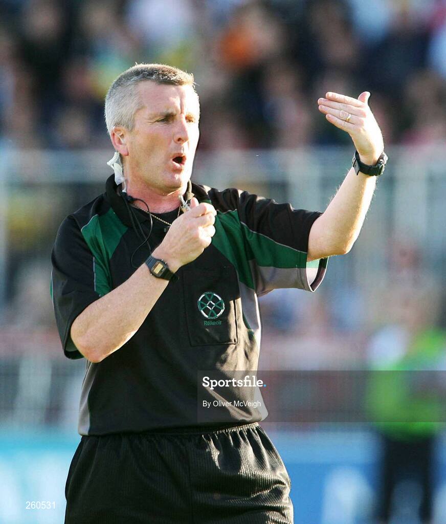 28 July 2007; Referee Jimmy McKee during the game. Bank of Ireland All-Ireland Senior Football Championship Qualifier, Round 3, Donegal v Monaghan, Healy Park, Omagh, Co. Tyrone. Picture credit; Oliver McVeigh / SPORTSFILE