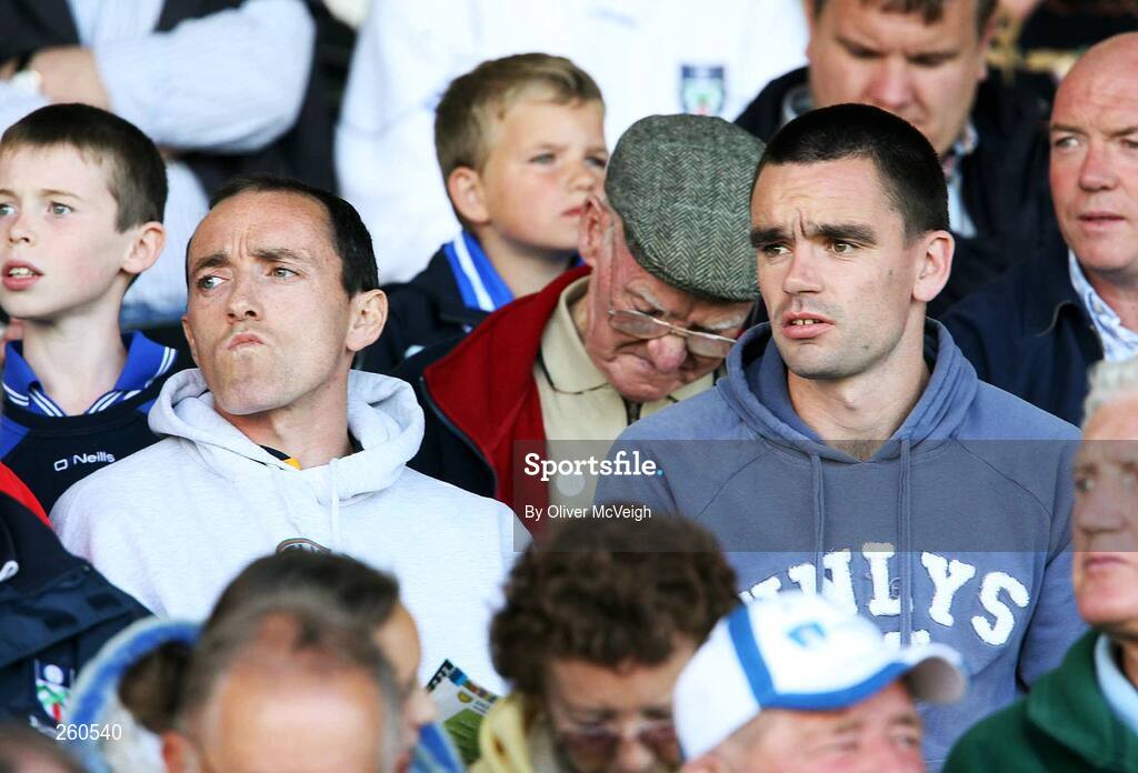 28 July 2007; Tyrone players, Brian Dooher and Ryan McMenamin, watching from the stand. Bank of Ireland All-Ireland Senior Football Championship Qualifier, Round 3, Donegal v Monaghan, Healy Park, Omagh, Co. Tyrone. Picture credit; Oliver McVeigh / SPORTSFILE