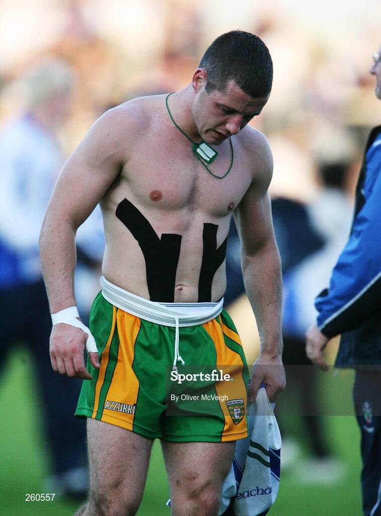 28 July 2007; A dejected Donegal's Barry Dunnion comes off the field after the final whistle. Bank of Ireland All-Ireland Senior Football Championship Qualifier, Round 3, Donegal v Monaghan, Healy Park, Omagh, Co. Tyrone. Picture credit; Oliver McVeigh / SPORTSFILE