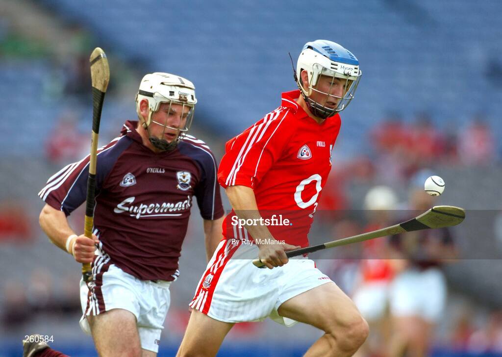 29 July 2007; Luke O'Farrell, Cork, in action against Stephen Lambert, Galway. ESB All-Ireland Minor Hurling Championship Quarter-Final, Cork v Galway, Croke Park, Dublin. Picture credit; Ray McManus / SPORTSFILE