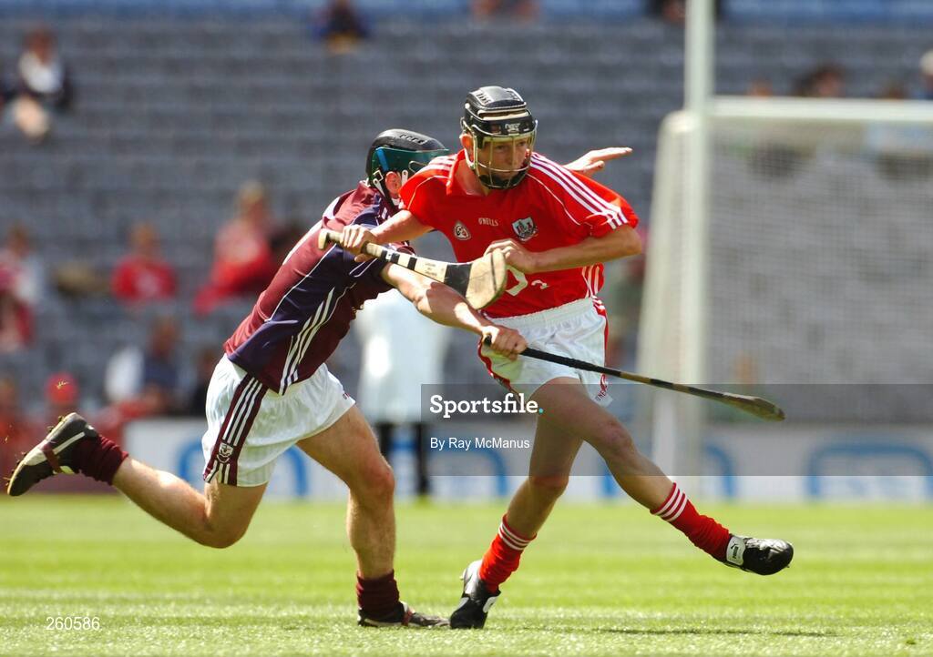 29 July 2007; Lorcan McLoughlin, Cork, in action against David Burke, Galway. ESB All-Ireland Minor Hurling Championship Quarter-Final, Cork v Galway, Croke Park, Dublin. Picture credit; Ray McManus / SPORTSFILE