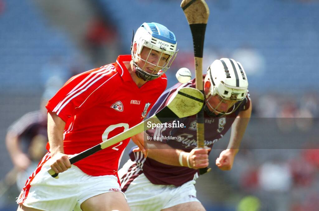 29 July 2007; Luke O'Farrell, Cork, in action against Stephen Lambert, Galway. ESB All-Ireland Minor Hurling Championship Quarter-Final, Cork v Galway, Croke Park, Dublin. Picture credit; Ray McManus / SPORTSFILE