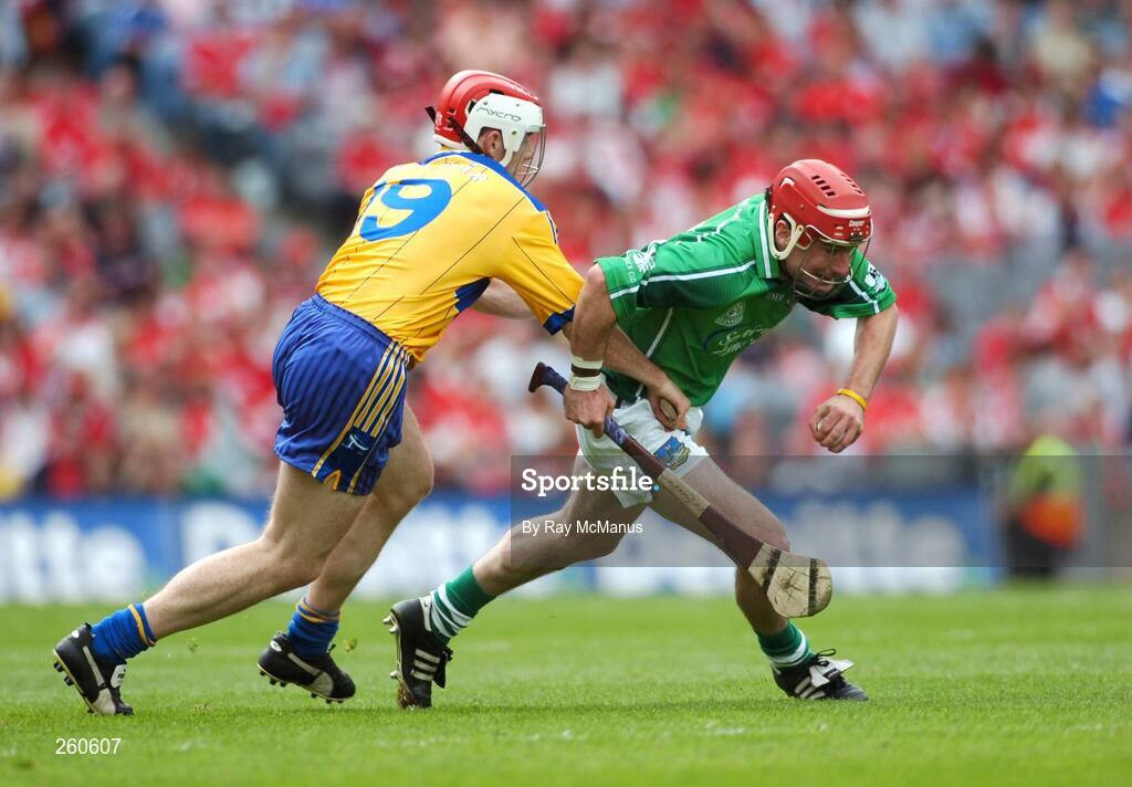 29 July 2007; Andrew O'Shaughnessy, Limerick, in action against Kevin Dilleen, Clare. Guinness All-Ireland Senior Hurling Championship Quarter-Final, Clare v Limerick, Croke Park, Dublin. Picture credit; Ray McManus / SPORTSFILE