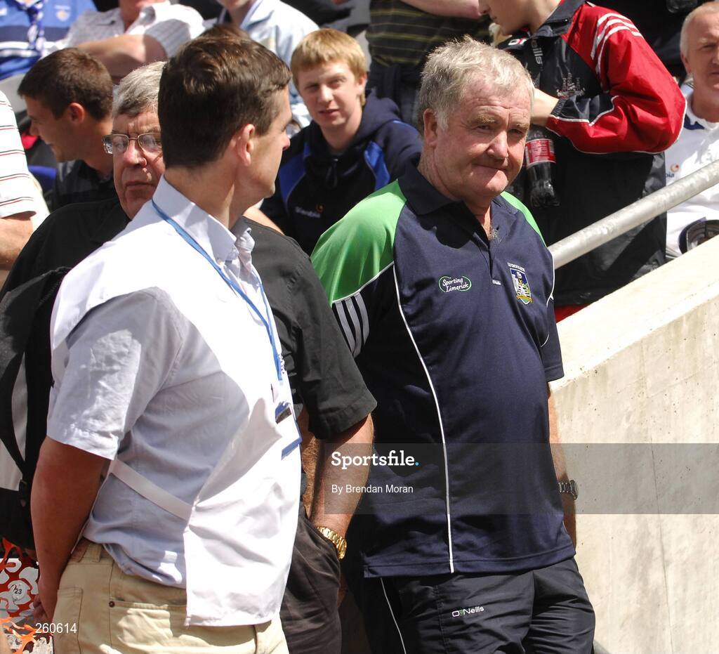 29 July 2007; Limerick manager Richie Bennis, right, comes out of the dressing rooms before the start of the game. Guinness All-Ireland Senior Hurling Championship Quarter-Final, Clare v Limerick, Croke Park, Dublin. Picture credit; Brendan Moran / SPORTSFILE
