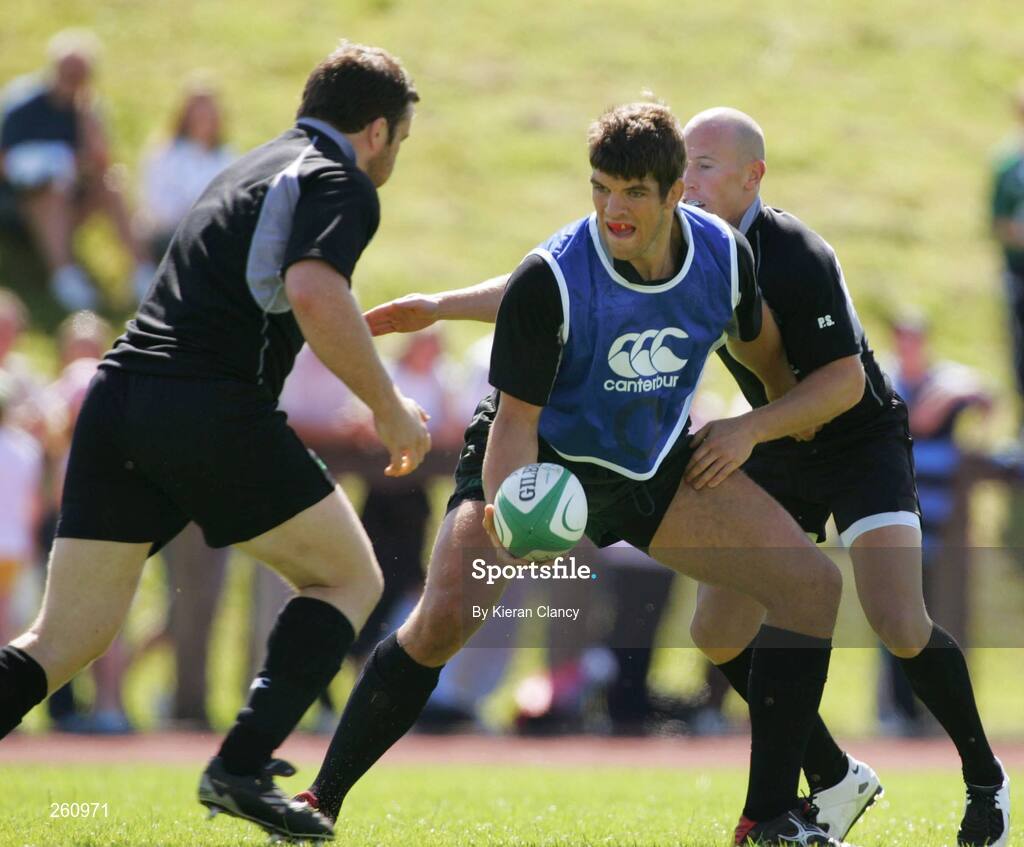 31 July 2007; Ireland's Donncha O'Callaghan with Marcus Horan and Peter Stringer in action during squad training. Ireland Rugby Squad Training, University of Limerick, Limerick. Picture credit: Kieran Clancy / SPORTSFILE