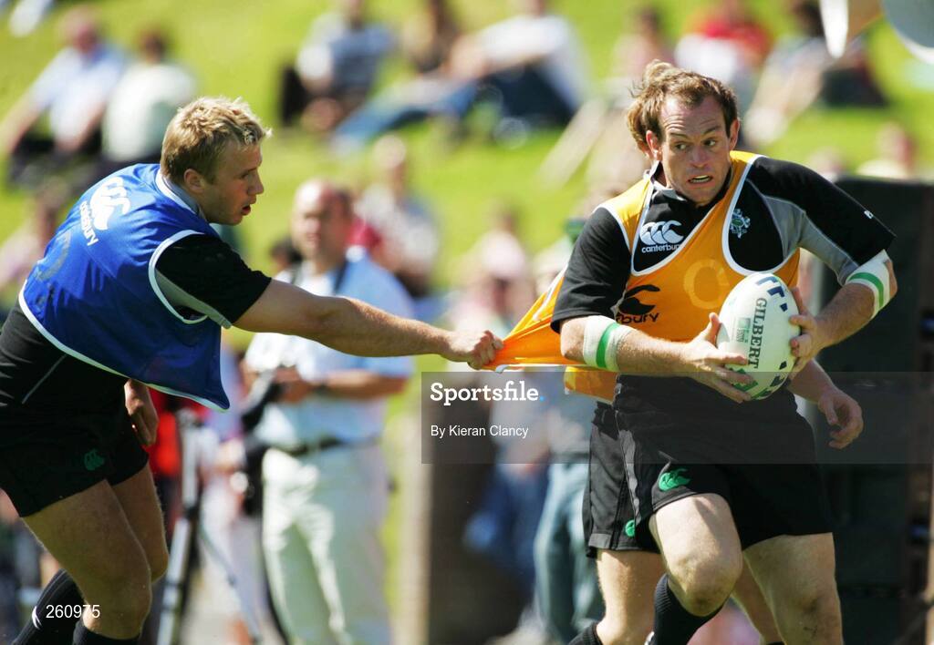 31 July 2007; Ireland's Simon Best is tackled by Tommy Bowe during squad training. Ireland Rugby Squad Training, University of Limerick, Limerick. Picture credit: Kieran Clancy / SPORTSFILE