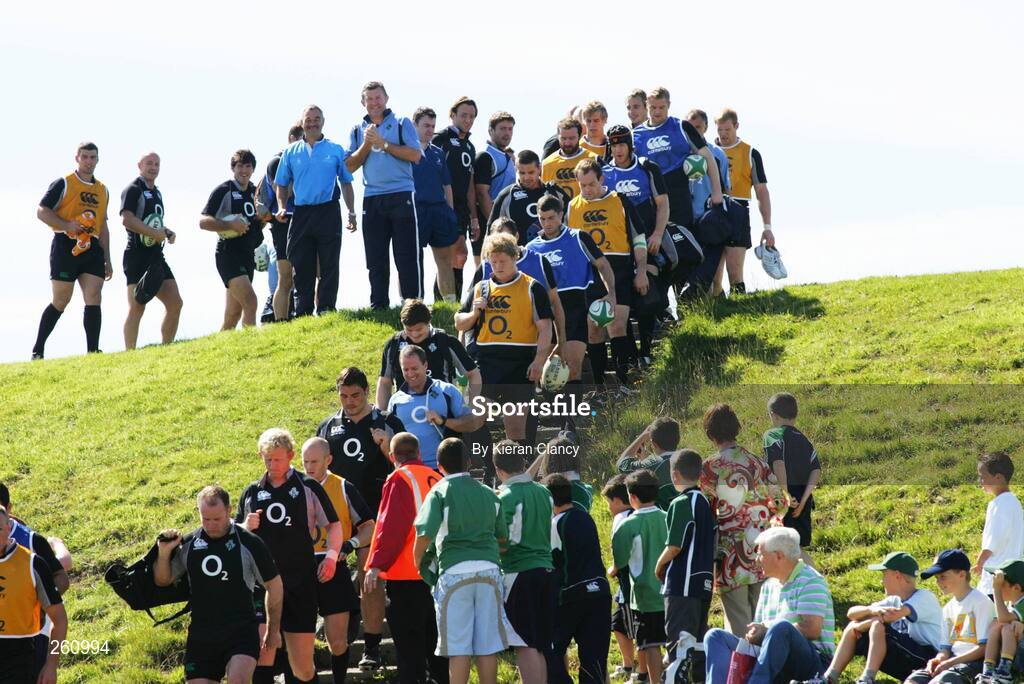 31 July 2007; Ireland squad players following squad training. Ireland Rugby Squad Training, University of Limerick, Limerick. Picture credit: Kieran Clancy / SPORTSFILE