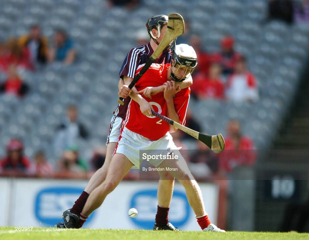 29 July 2007; Conor Hurley, Cork, in action against Alan Dolan, Galway. ESB All-Ireland Minor Hurling Championship Quarter-Final, Cork v Galway, Croke Park, Dublin. Picture credit; Brendan Moran / SPORTSFILE