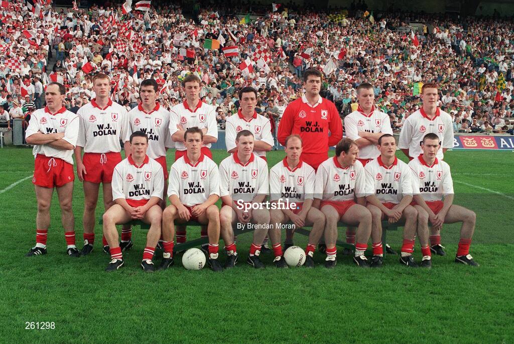 18 August 1996; The Tyrone team. All-Ireland Football Semi-Final, Meath v Tyrone, Croke Park, Dublin. Picture credit; Brendan Moran / SPORTSFILE