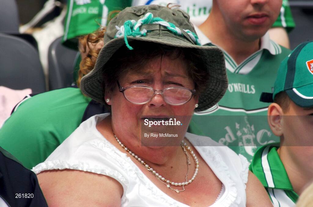 29 July 2007; A Limerick supportser watches the game. Guinness All-Ireland Senior Hurling Championship Quarter-Final, Clare v Limerick, Croke Park, Dublin. Picture credit; Ray McManus / SPORTSFILE