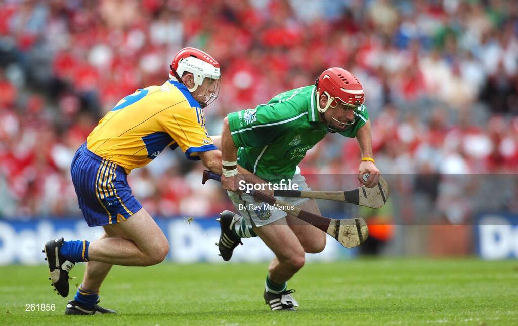 29 July 2007; Andrew O'Shaughnessy, Limerick, in action against Kevin Dilleen, Clare. Guinness All-Ireland Senior Hurling Championship Quarter-Final, Clare v Limerick, Croke Park, Dublin. Picture credit; Ray McManus / SPORTSFILE