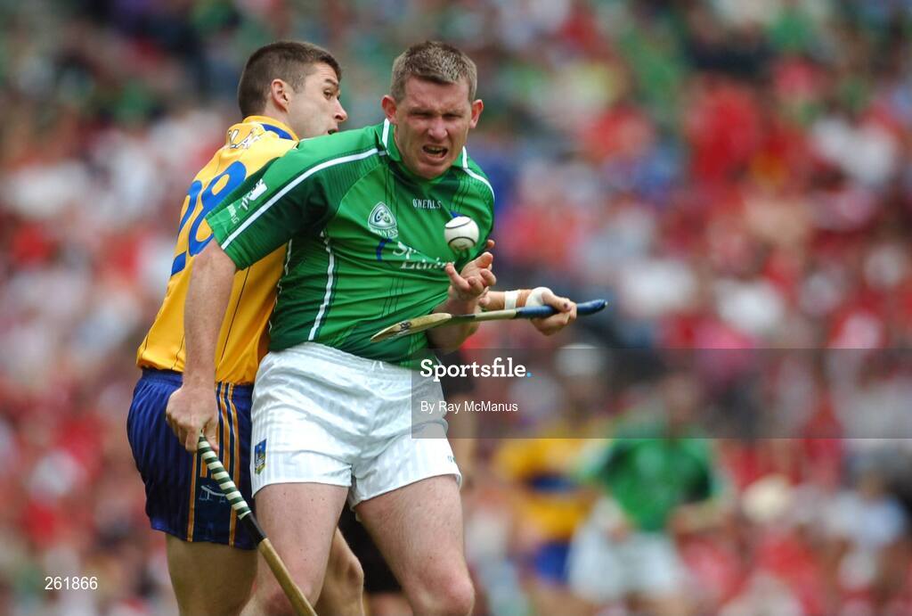 29 July 2007; Mark Foley, Limerick, in action against Fergal Lynch, Clare. Guinness All-Ireland Senior Hurling Championship Quarter-Final, Clare v Limerick, Croke Park, Dublin. Picture credit; Ray McManus / SPORTSFILE