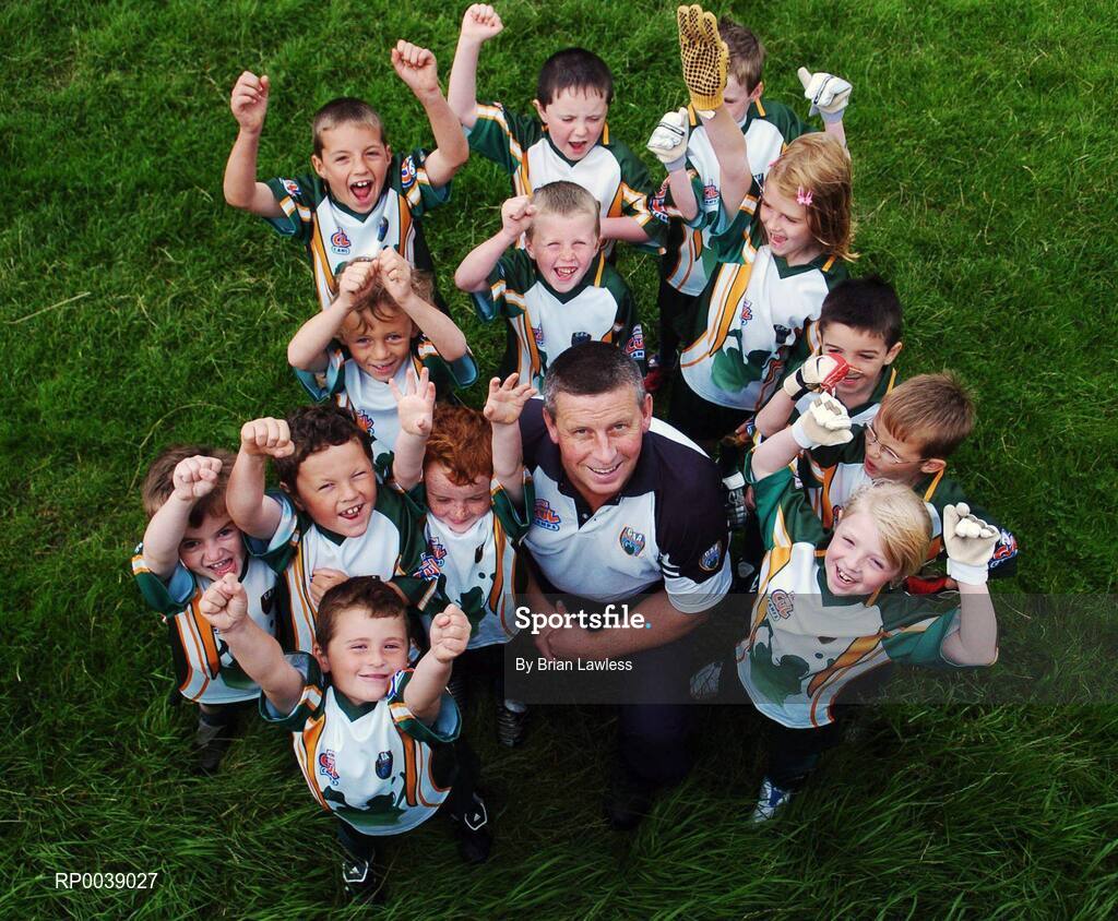 6 August 2007; Dublin manager Paul Caffrey, with children from Rush during the Vhi Cúl Camp at St. Maurs GAA Club, Rush, Dublin. Picture credit: Brian Lawless / SPORTSFILE