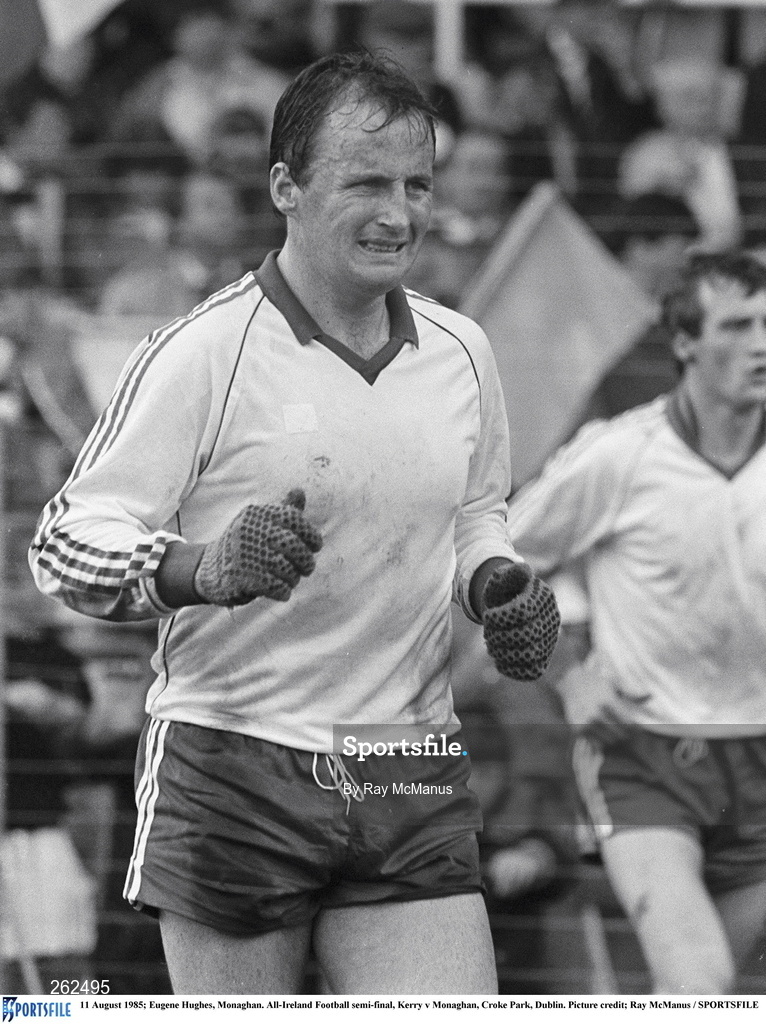11 August 1985; Eugene Hughes of Monaghan during the All-Ireland Football semi-final match between Kerry and Monaghan at Croke Park, Dublin. Photo by Ray McManus/Sportsfile