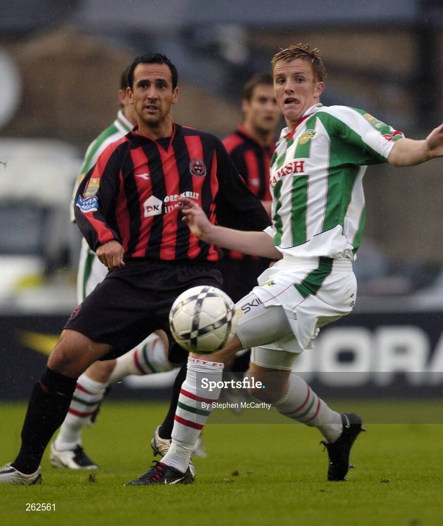 10 August 2007; Neil Fenn, Bohemians, in action against Sean Kelly, Cork City. eircom League of Ireland Premier Division, Bohemians v Cork City, Dalymount Park, Dublin. Picture credit; Stephen McCarthy / SPORTSFILE *** Local Caption ***