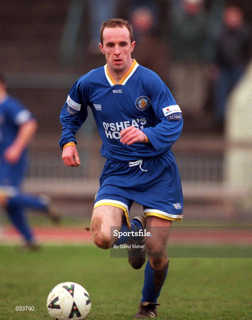 27 February 2000; Alan Kirby of Waterford United during the Eircom League Premier Division match between Shamrock Rovers and Waterford United at Morton Stadium in Dublin. Photo by David Maher/Sportsfile