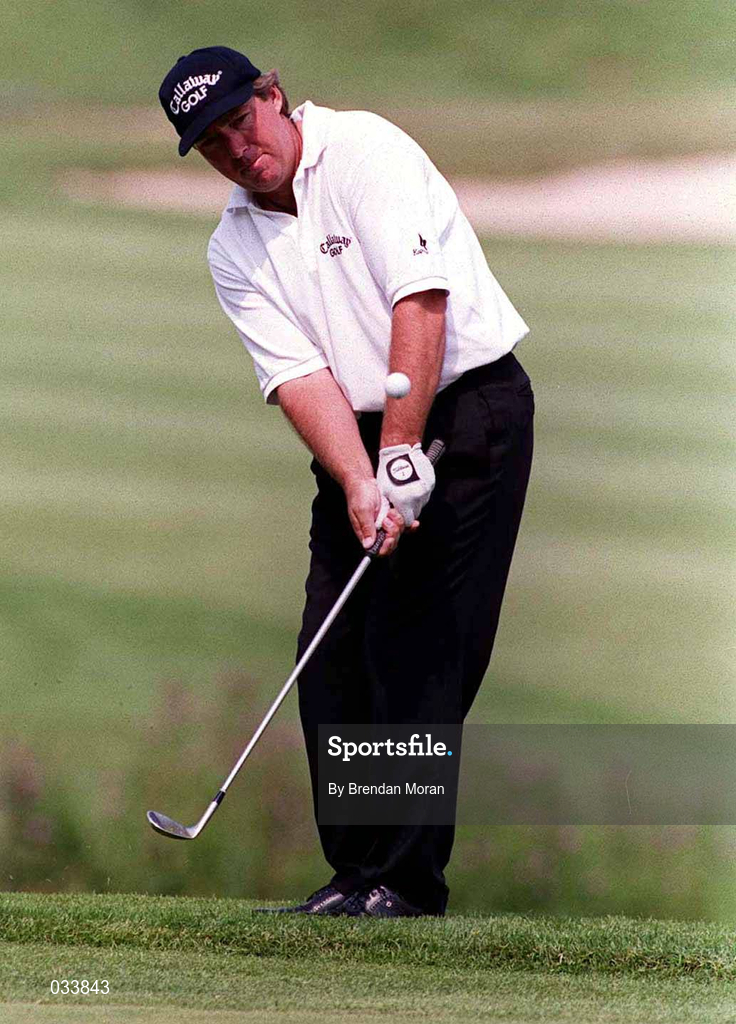 31 July 1999; Barry Lane chips onto the 3rd green during day two of the Smurfit European Open at the K-Club in Straffan, Kildare. Photo by Brendan Moran/Sportsfile