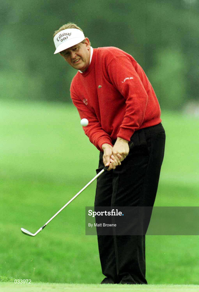 1 July 1999; Colin Montgomerie pitches onto the 11th green, to set up a birdie putt during day one of the Murphy's Irish Open at Druids Glen in Wicklow. Photo by Matt Browne/Sportsfile
