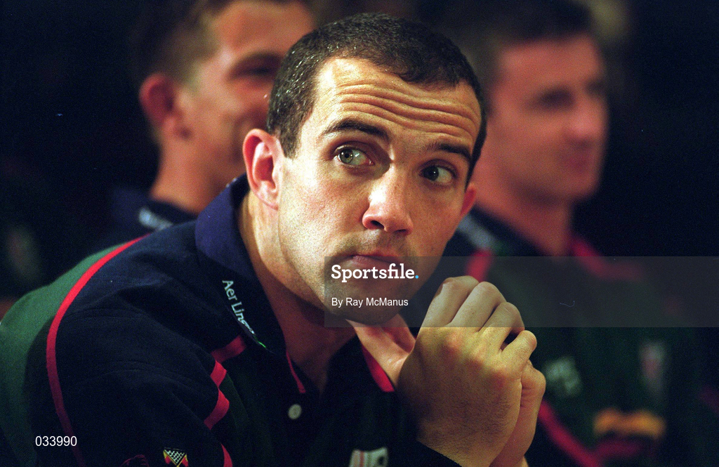 2 September 1999; London Irish captain Conor O'Shea at an announcement that Aer Lingus will be the club's new sponsor. The Stoop, London. Photo by Ray McManus/Sportsfile