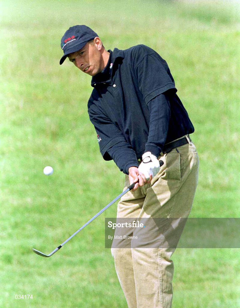 12 August 1999; Soren Hansen plays a pitch shot onto the 9th green during day one of the West of Ireland Golf Classic at the Galway Bay Golf & Country Club in Galway. Photo by Matt Browne/Sportsfile