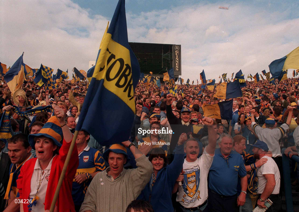 14 September 1997; A general view of supporters on Hill 16 at the Guinness All-Ireland Senior Hurling Championship Final match between Clare and Tipperary at Croke Park in Dublin. Photo by Ray McManus/Sportsfile