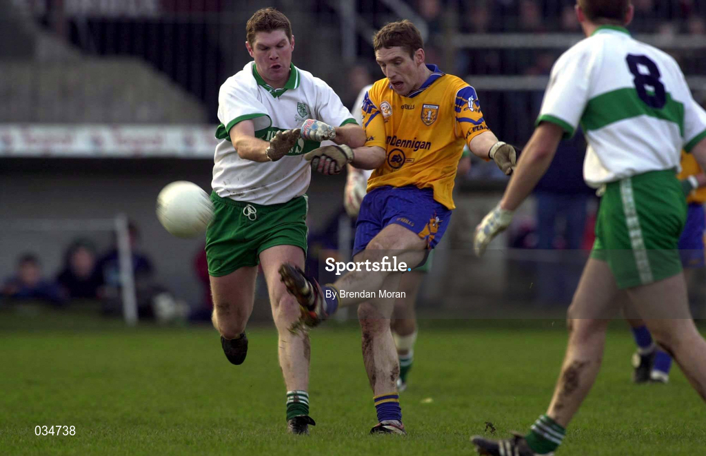 21 November 1999; Kieran McGeeney of Na Fianna in action against Enda Coleman of Portlaoise during the AIB Leinster Senior Club Football Championship Semi-Final match between Na Fianna and Portlaoise at St Conleth's Park in Newbridge, Kildare. Photo by Brendan Moran/Sportsfile