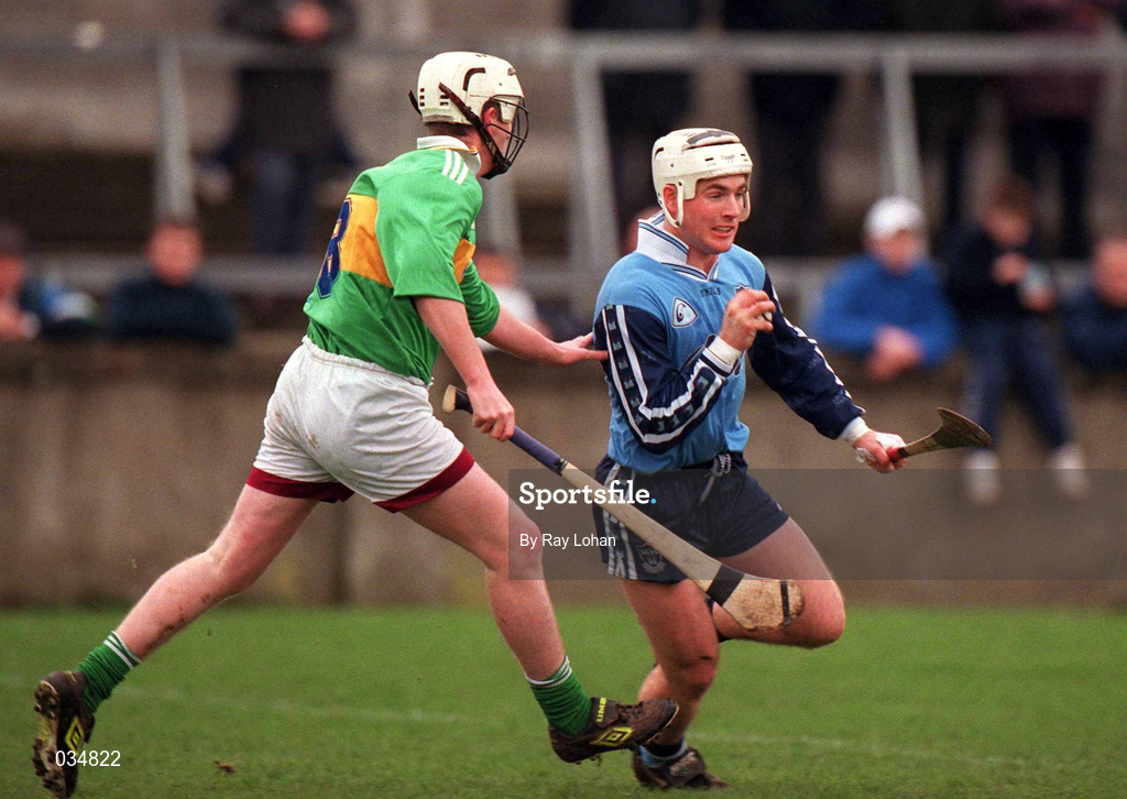 27 February 2000; Mick Fitzsimons of Dublin in action against Willie Joe Leen of Kerry during the Allianz National Hurling League Division 1A Round 2 match between Dublin and Kerry at Parnell Park in Dublin. Photo by Ray Lohan/Sportsfile
