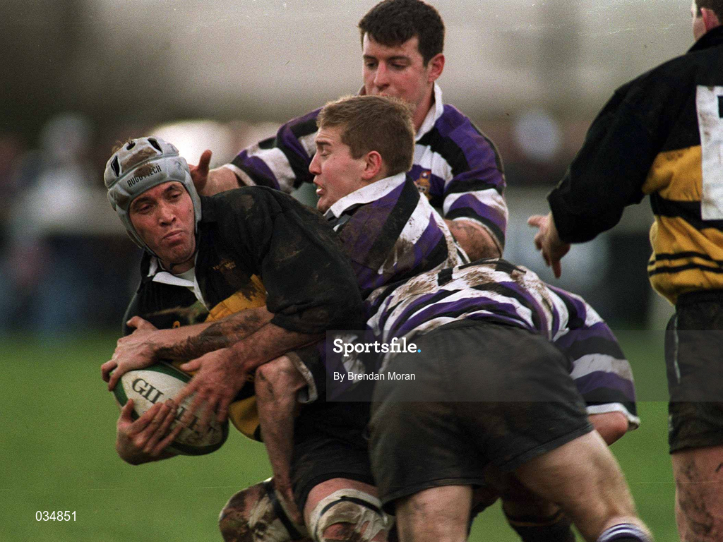 12 February 2000; Mike Mullins of Young Munster during the AIB League Division 1 match between Young Munster and Terenure College at Tom Clifford Park in Limerick. Photo by Brendan Moran/Sportsfile