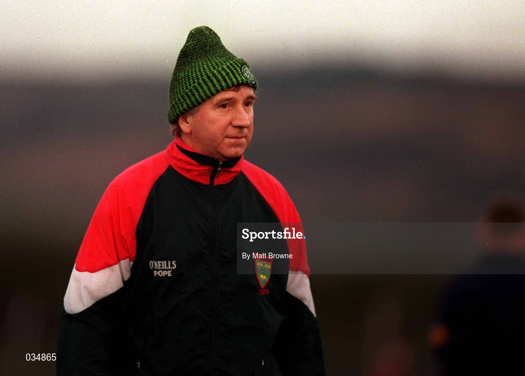 7 November 1999; Rathnew manager Moses Coffey during the AIB Leinster Senior Club Football Championship match at the County Grounds in Aughrim, Wicklow. Photo by Matt Browne/Sportsfile