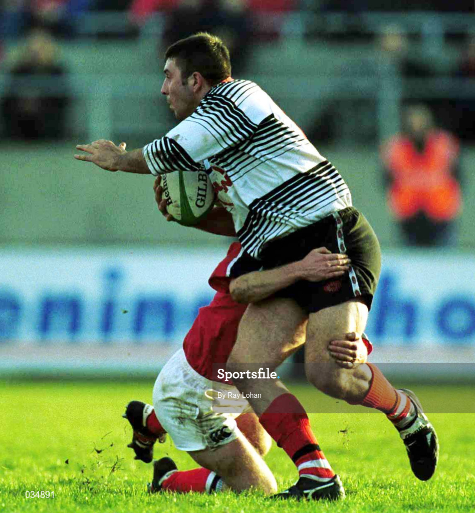20 November 1999; Rory Greenslade-Jones of Pontypridd in action against Peter Stringer of Munster during the Heineken Cup Pool 4 Round 1 match between Munster and Pontypridd at Thomond Park in Limerick. Photo by Ray Lohan/Sportsfile